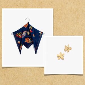 Madewell Bandana and Earrings Bundle NWT